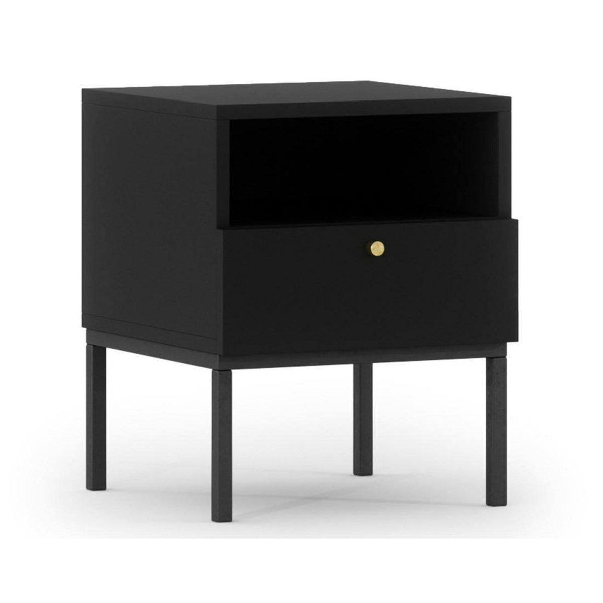 BEST MOBILIER Felicia - table de chevet - noir - 40 cm