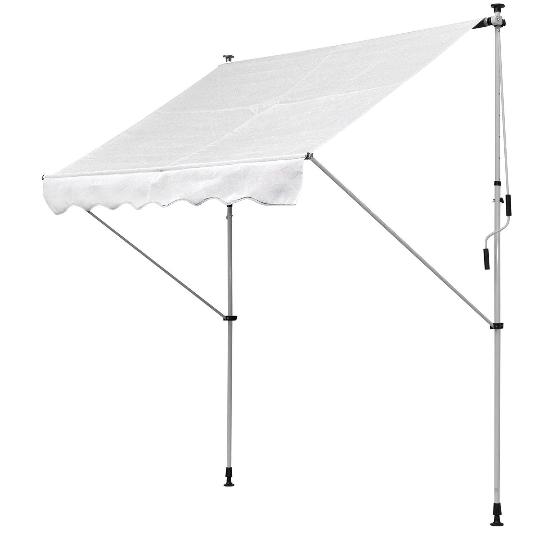 Voir la diapositive 1 : OUTSUNNY Store banne manuel rétractable 2L x 1,5l x 1,7-2,8H m inclinaison réglable installation rapide métal alu polyester blanc