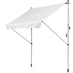 OUTSUNNY Store banne manuel rétractable 2L x 1,5l x 1,7-2,8H m inclinaison réglable installation rapide métal alu polyester blanc