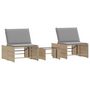 Voir la diapositive 2 : VIDAXL Chaises longues lot de 2 avec table beige resine tressee