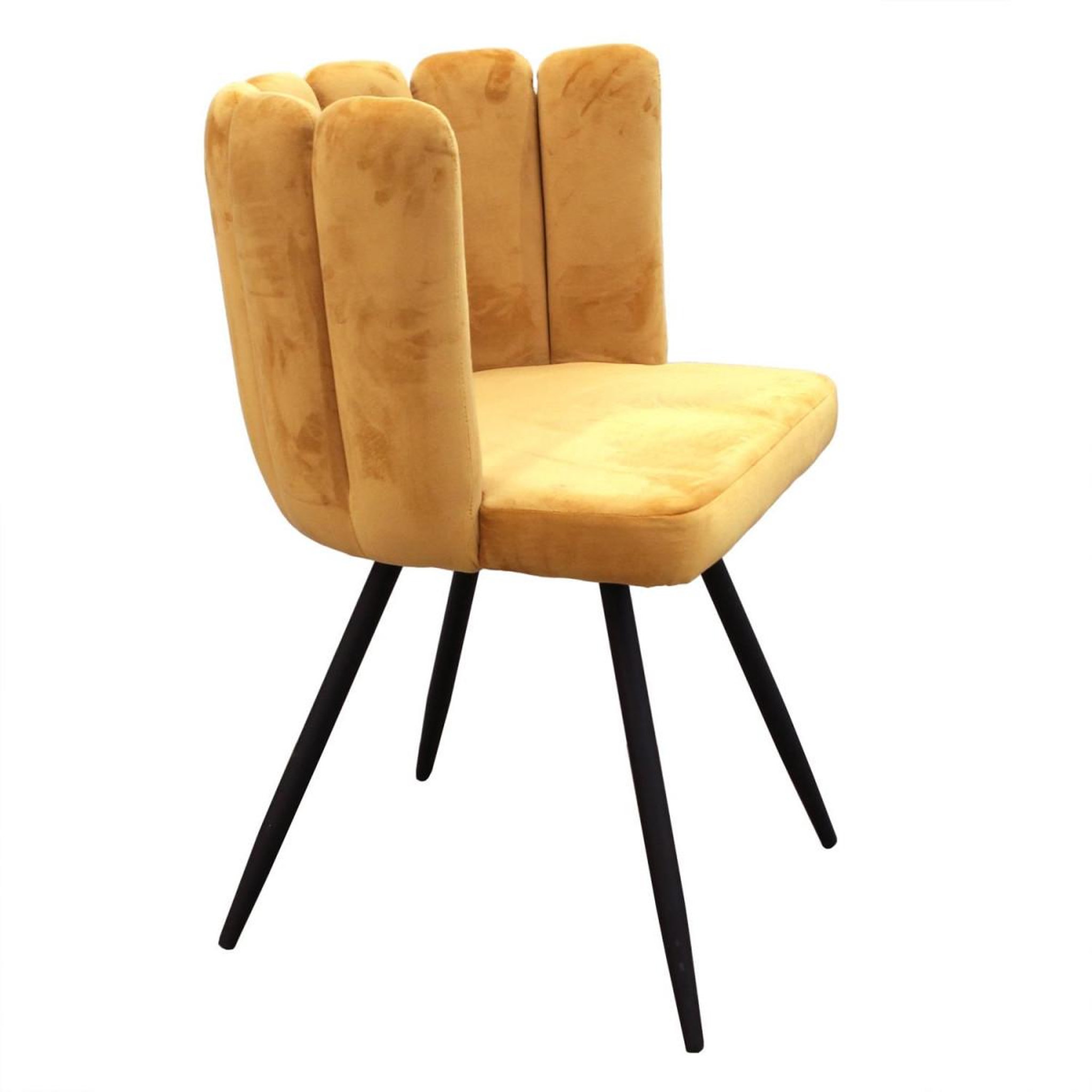 Voir la diapositive 4 : The Home Deco Factory Lot de 2 chaises velours  ariel  79cm jaune
