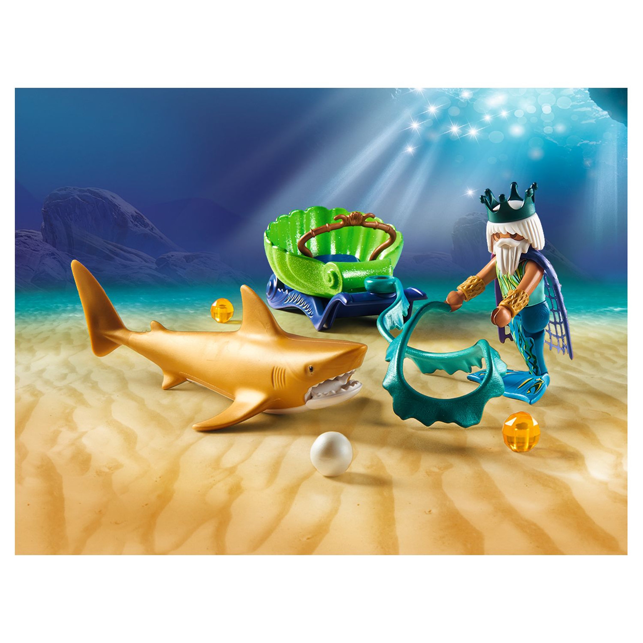 Voir la diapositive 2 : PLAYMOBIL 70097 - Magic - Roi des mers avec calèche royale