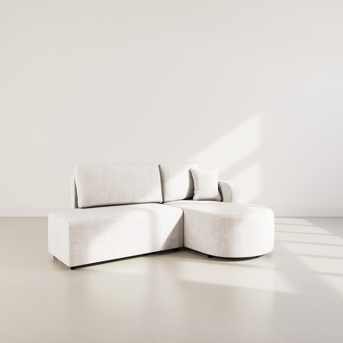 BEST MOBILIER Miro - canapé d'angle droit 4 places convertible avec coffre en velours texturé