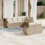 Voir la diapositive 1 : VIDAXL Salon de jardin avec coussins 7 pcs beige resine tressee