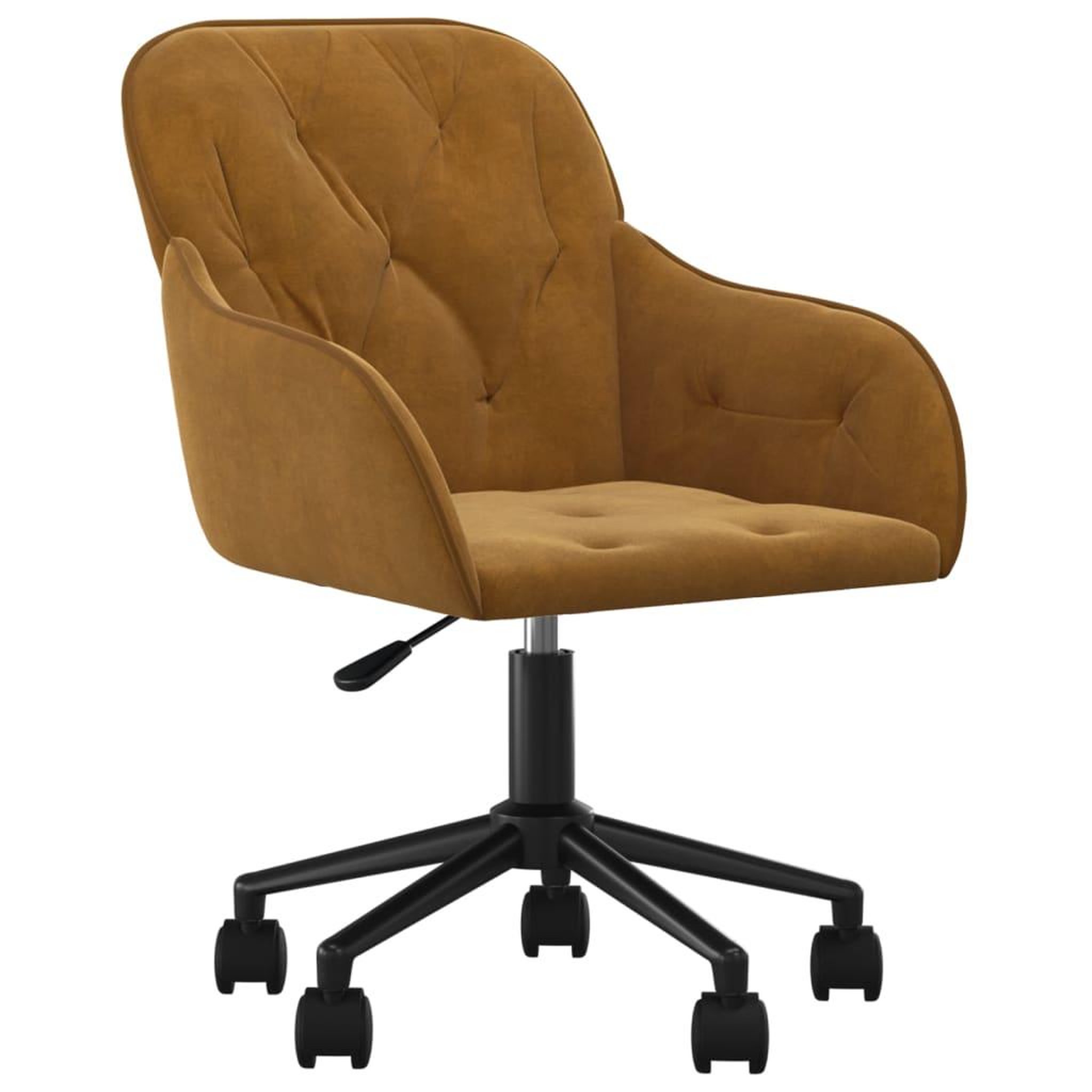 Voir la diapositive 2 : VIDAXL Chaise pivotante de bureau Marron Velours