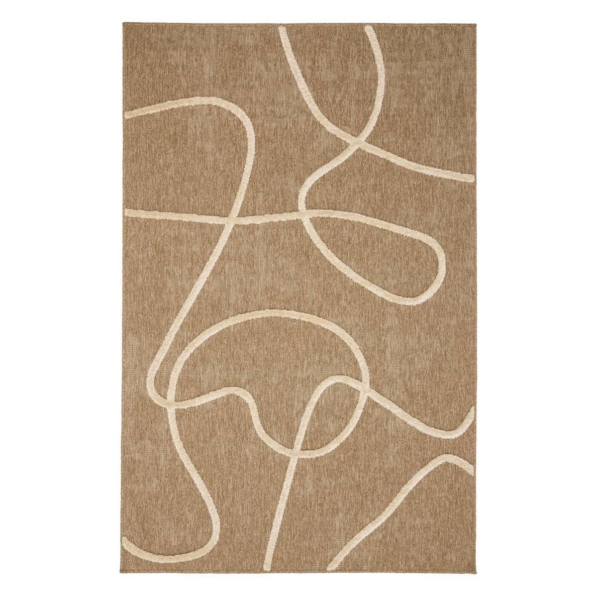 SWEEEK Tapis intérieur effet jute THOMAS, motif graphique en relief blanc
