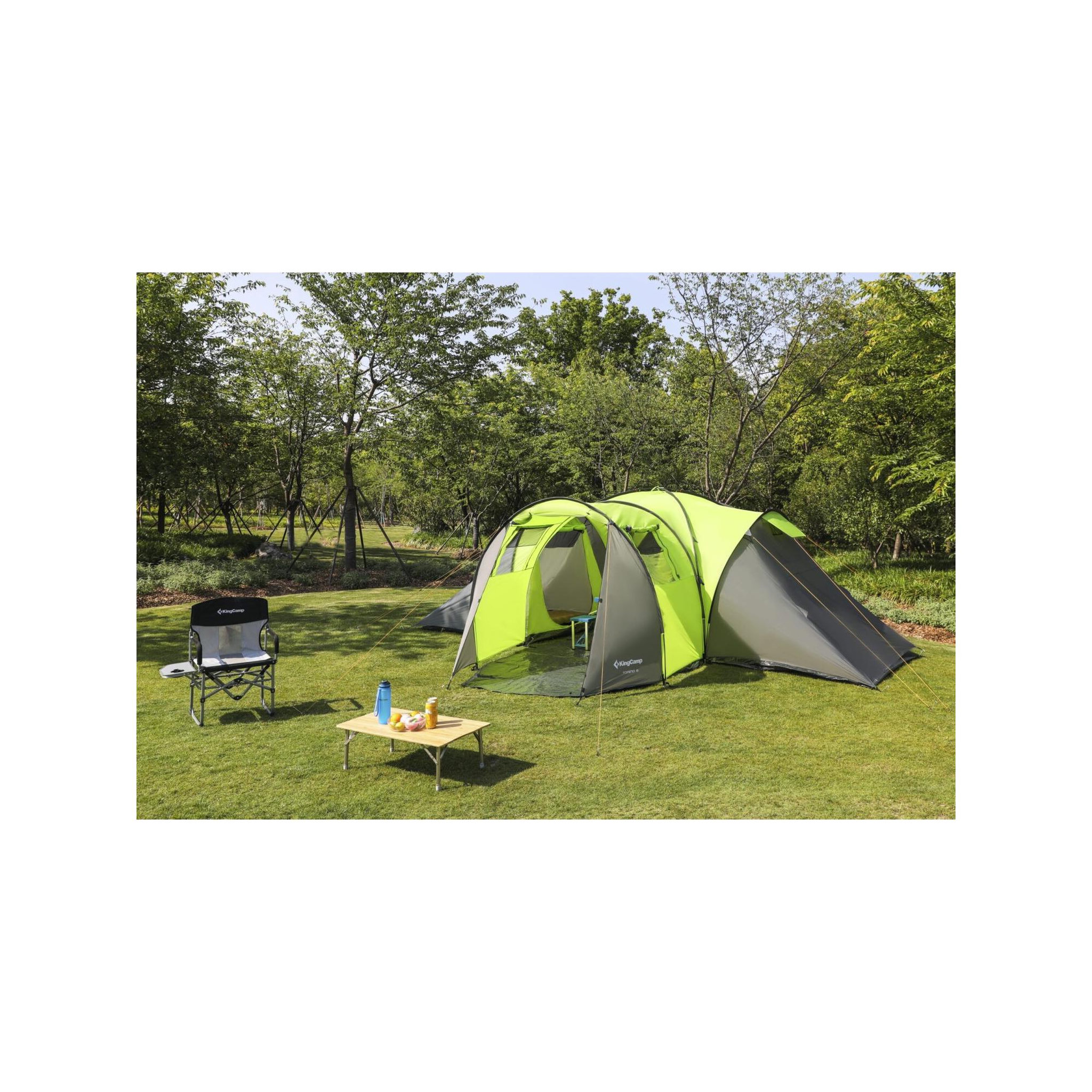 Voir la diapositive 2 : KINGCAMP Tente de camping familiale 8 places torino kingcamp - dimensions : 600 x 570 x 203 cm