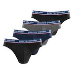 PIERRE CARDIN Lot de 4 slips homme en coton Uni French. Coloris disponibles : Noir