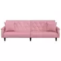 VIDAXL Canape-lit avec accoudoirs rose velours