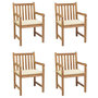Voir la diapositive 1 : VIDAXL Chaises de jardin lot de 4 et coussins creme bois teck solide
