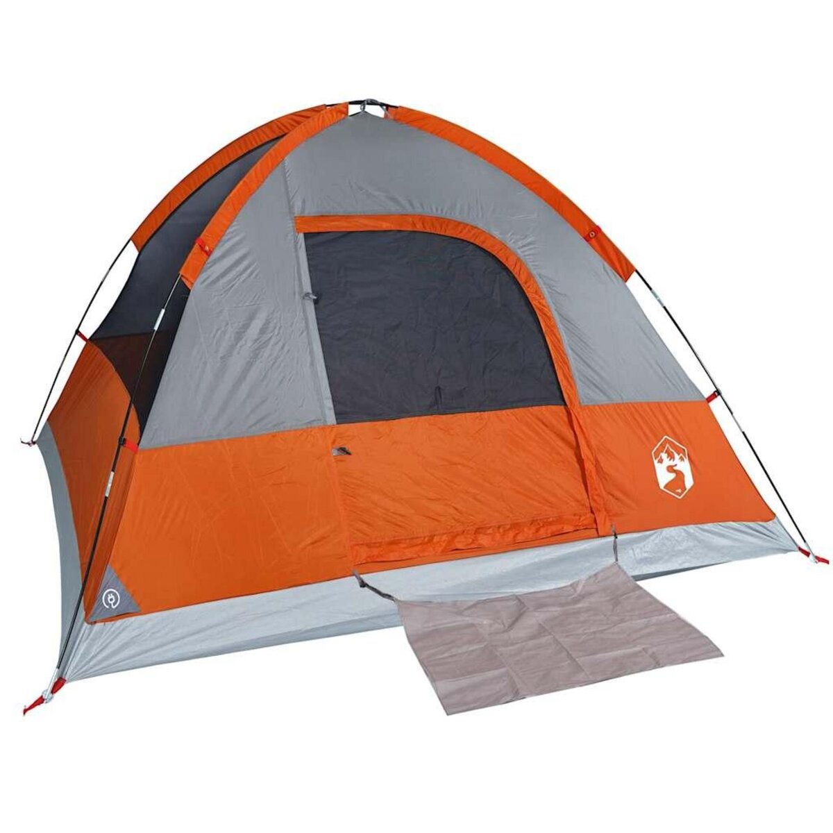 VIDAXL Tente de camping a dome 4 personnes orange impermeable