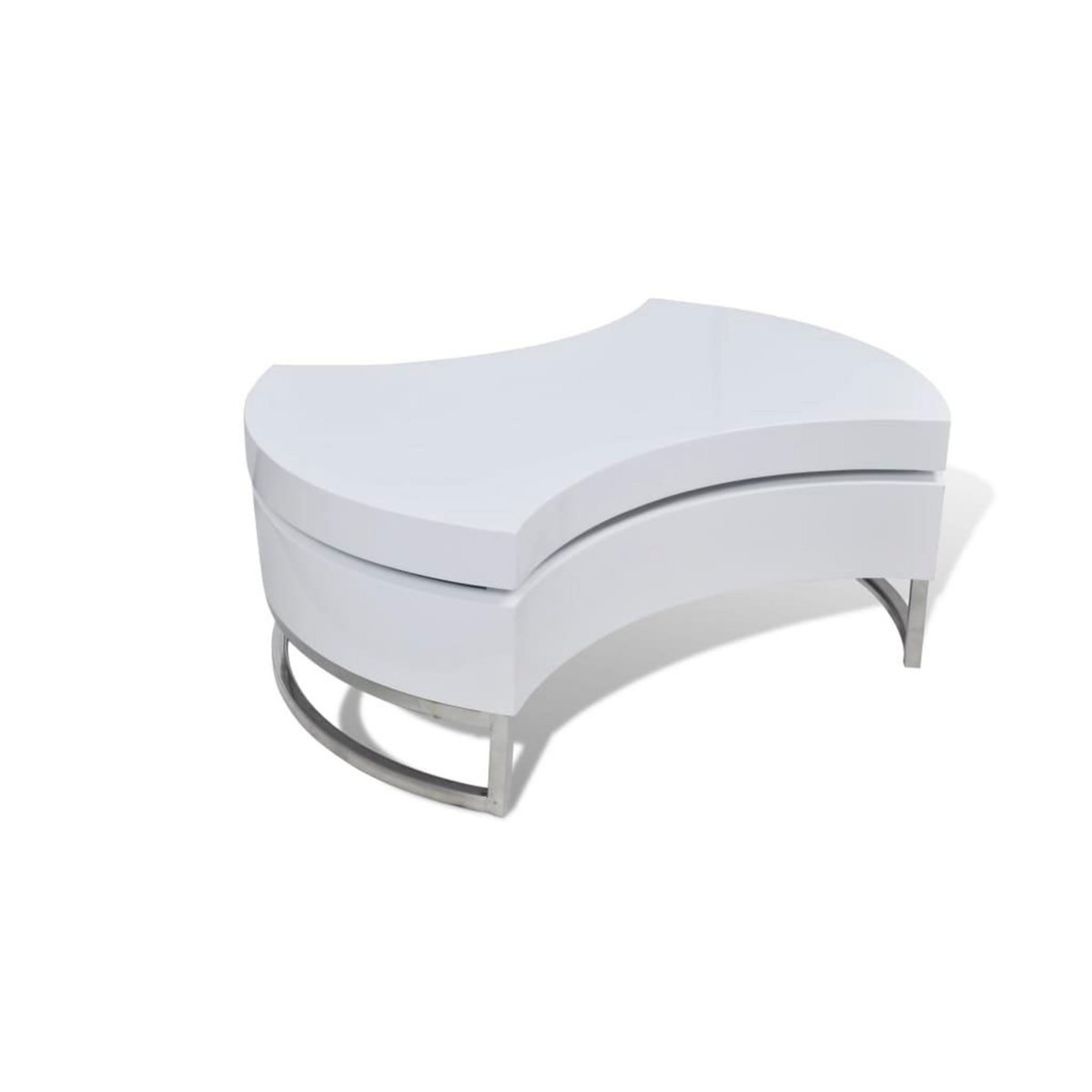 VIDAXL Table basse a forme reglable blanc brillant