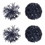 Paris Prix Lot de 4 Boules de Noël  Corail  10cm Bleu