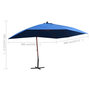 Voir la diapositive 6 : VIDAXL Parasol suspendu avec mat en bois 400x300 cm Bleu