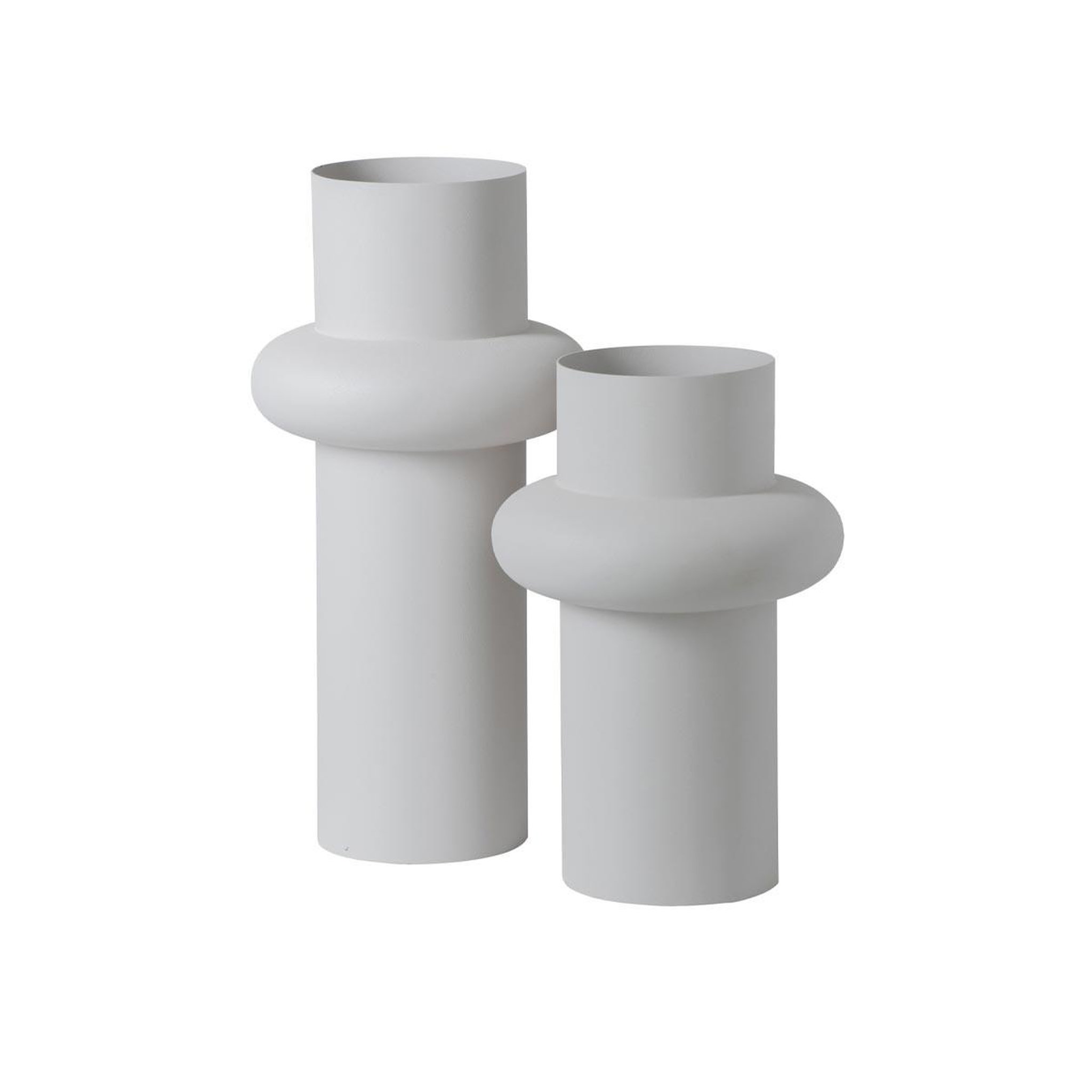 Voir la diapositive 2 : J-LINE Vase design en métal  halo  36cm blanc