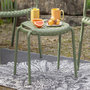 Voir la diapositive 2 : Jardiline Table basse de jardin ronde en résine PP 50 % recyclé Joysxee - Ø50 cm - Vert sauge - Jardiline