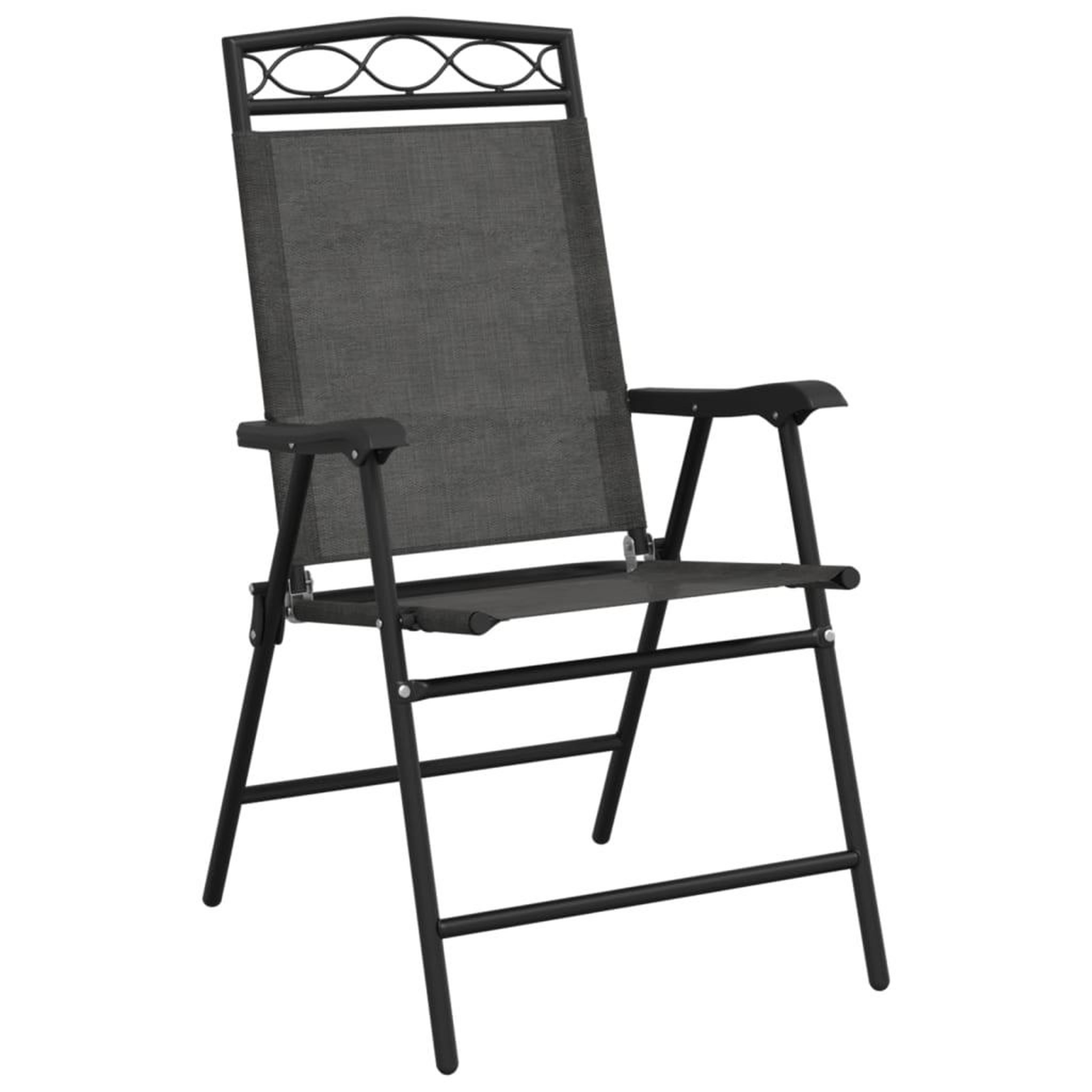Voir la diapositive 3 : VIDAXL Chaises de jardin pliables lot de 8 en acier et textilene