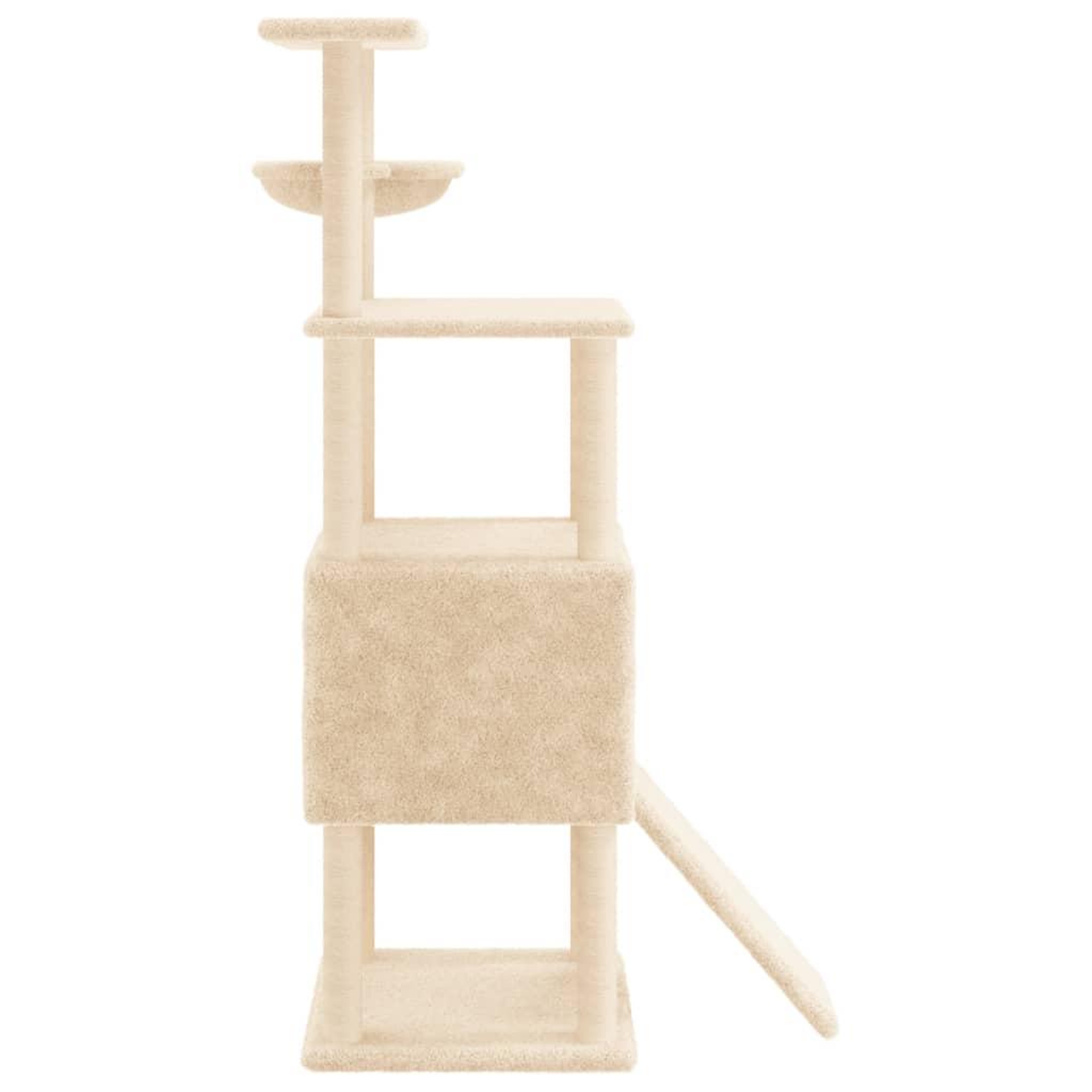 Voir la diapositive 5 : VIDAXL Arbre a chat avec griffoirs en sisal Creme 153 cm