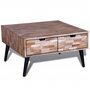 Voir la diapositive 1 : VIDAXL Table basse avec 4 tiroirs Bois de teck recycle