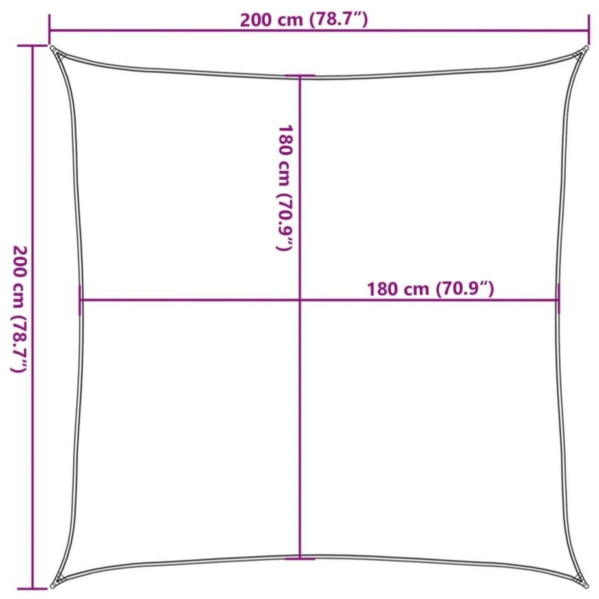 VIDAXL Voile d'ombrage 160 g/m^2 Bleu 2x2 m PEHD