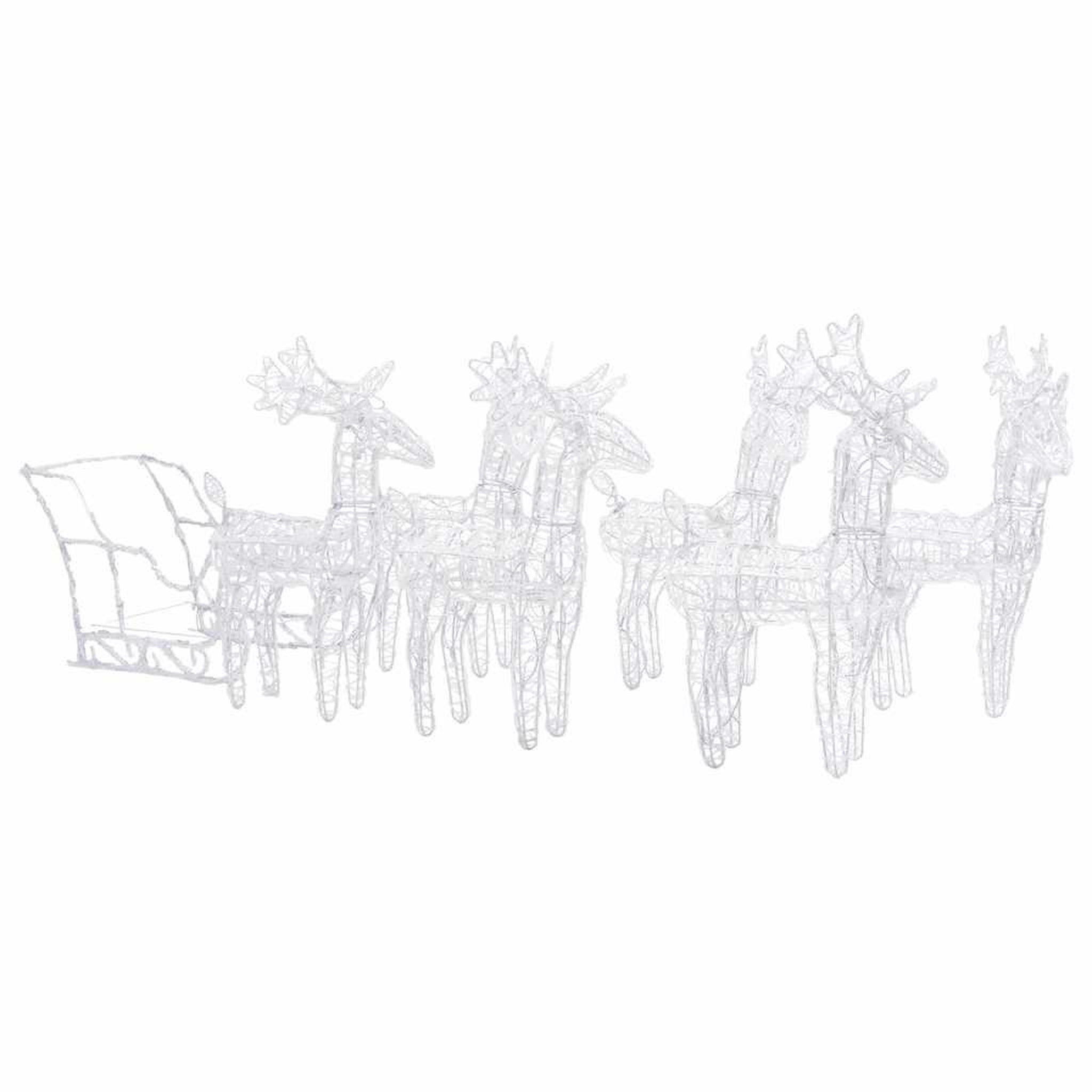 Voir la diapositive 3 : VIDAXL Decoration de noël rennes et traîneau 320 led acrylique