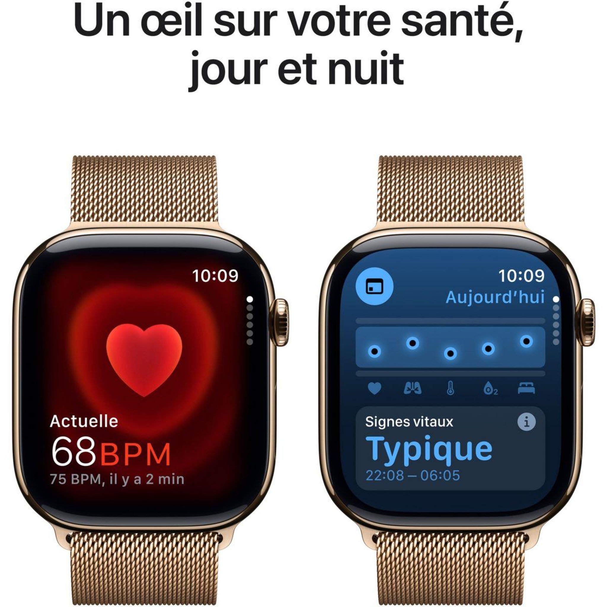 Voir la diapositive 5 : APPLE Montre connectée Serie 10 46mm Titane Or S/M Cellular