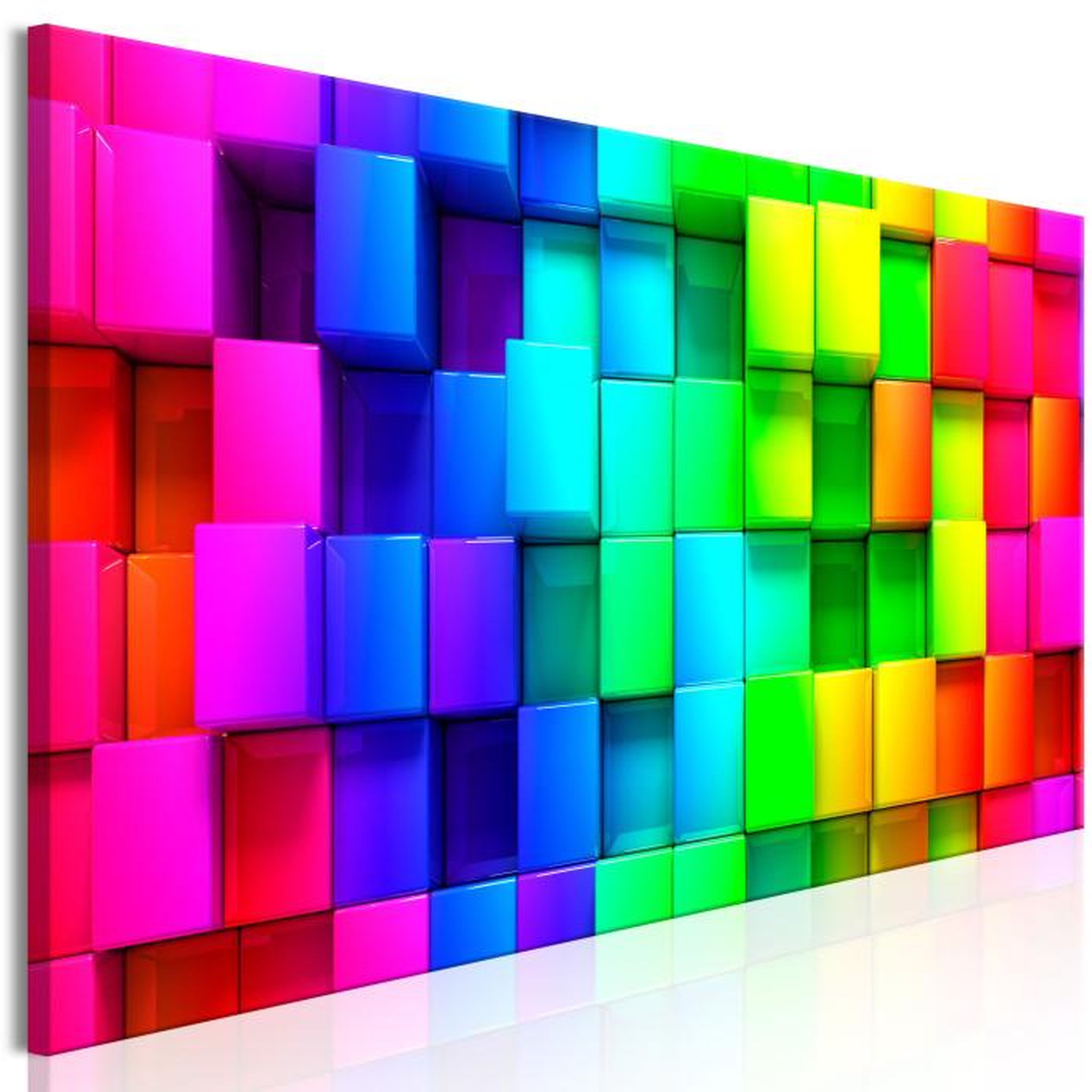 Paris Prix Tableau Imprimé  Colourful Cubes Narrow. Coloris disponibles : Multicolore