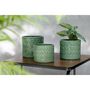 Voir la diapositive 2 : Paris Prix Cache-Pot Déco en Céramique  Folny  17cm Vert
