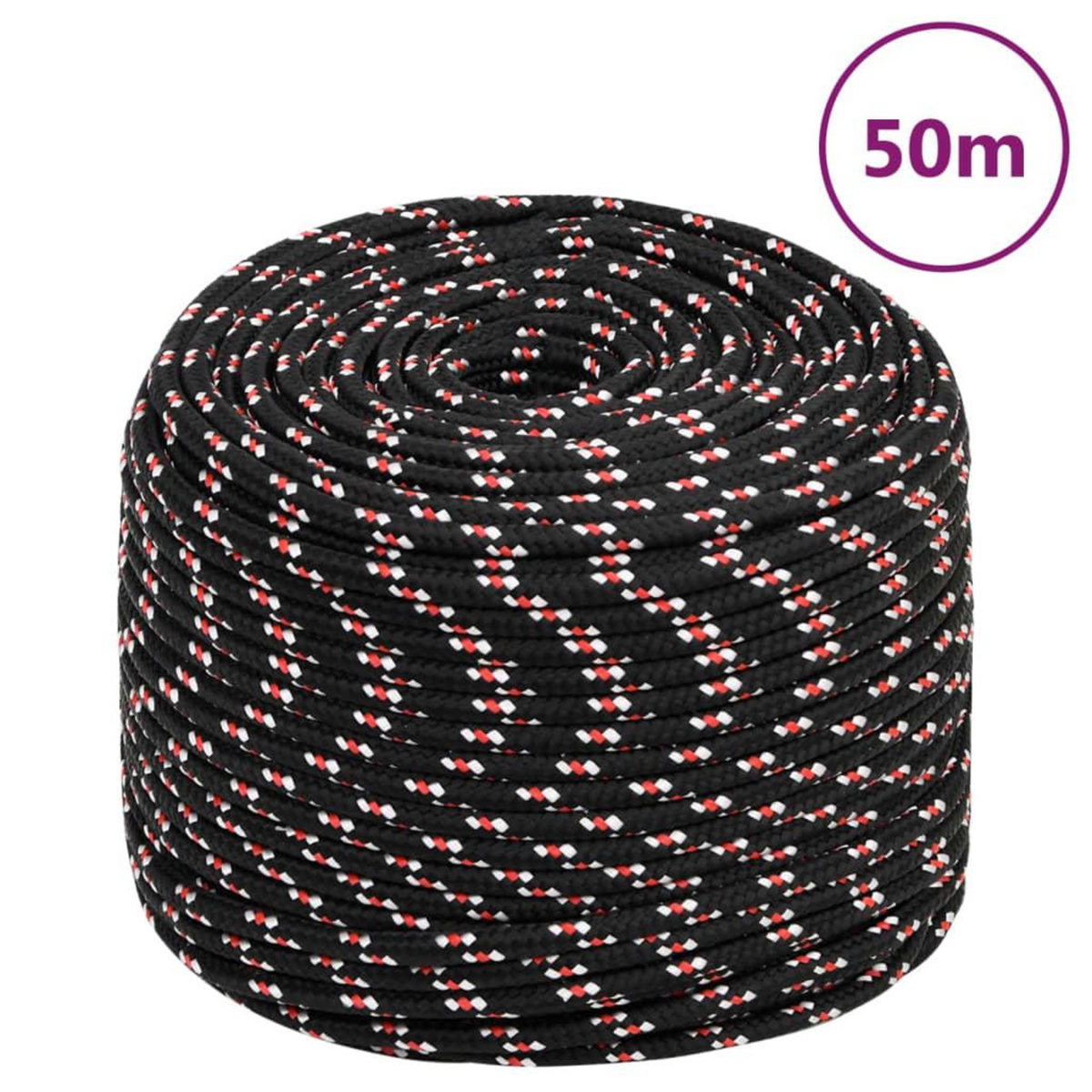 VIDAXL Corde de bateau Noir 6 mm 50 m Polypropylene