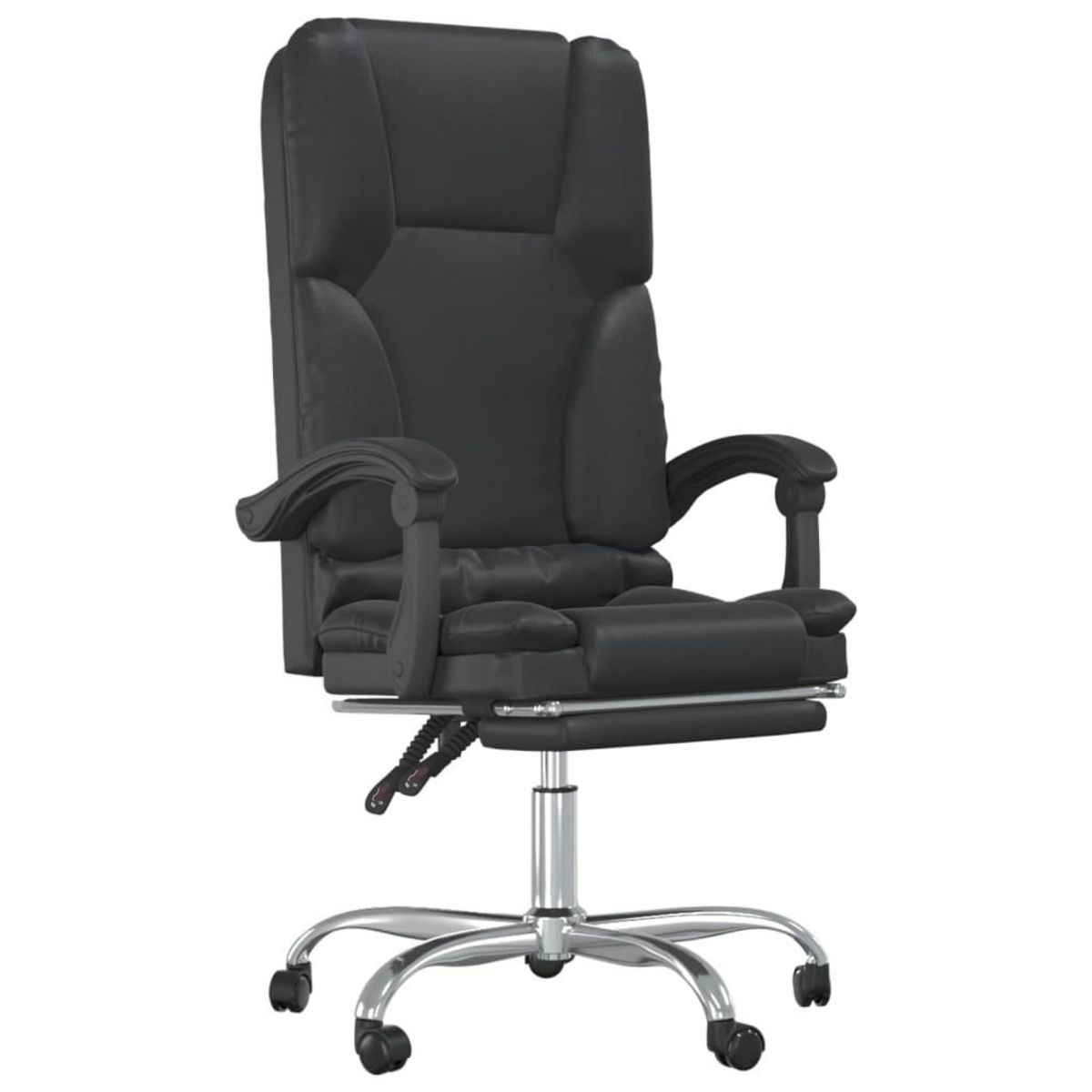 VIDAXL Fauteuil de massage inclinable de bureau Noir Similicuir