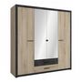 Voir la diapositive 2 : Demeyere Armoire - Décor Chene Kronberg - 4 portes et 2 tiroirs - Chambre - L 198 x H 203,1 x 56,6 cm - COLORADO
