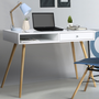 Voir la diapositive 2 : ID MARKET Bureau scandinave EFFIE bois blanc