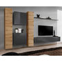 Voir la diapositive 1 : Paris Prix Meuble TV Mural Design  Switch VI  330cm Naturel & Gris