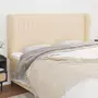 VIDAXL Tete de lit avec oreilles Creme 203x23x118/128 cm Tissu