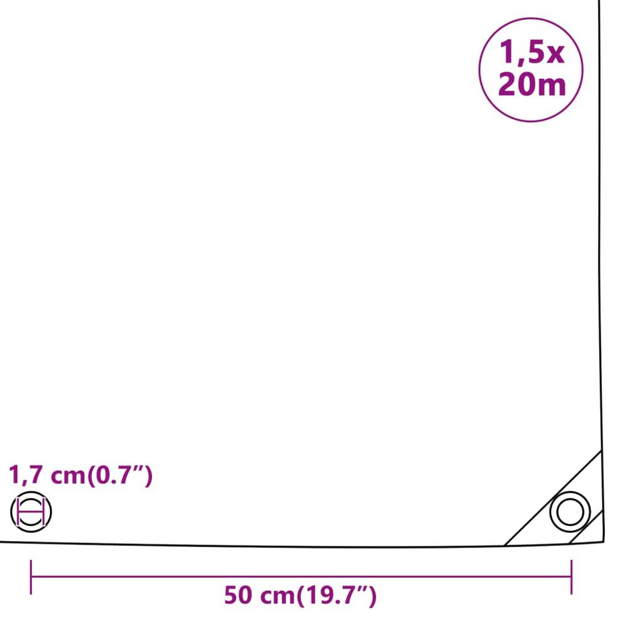 Voir la diapositive 6 : VIDAXL Bache de protection 650 g/m² 1,5x20 m