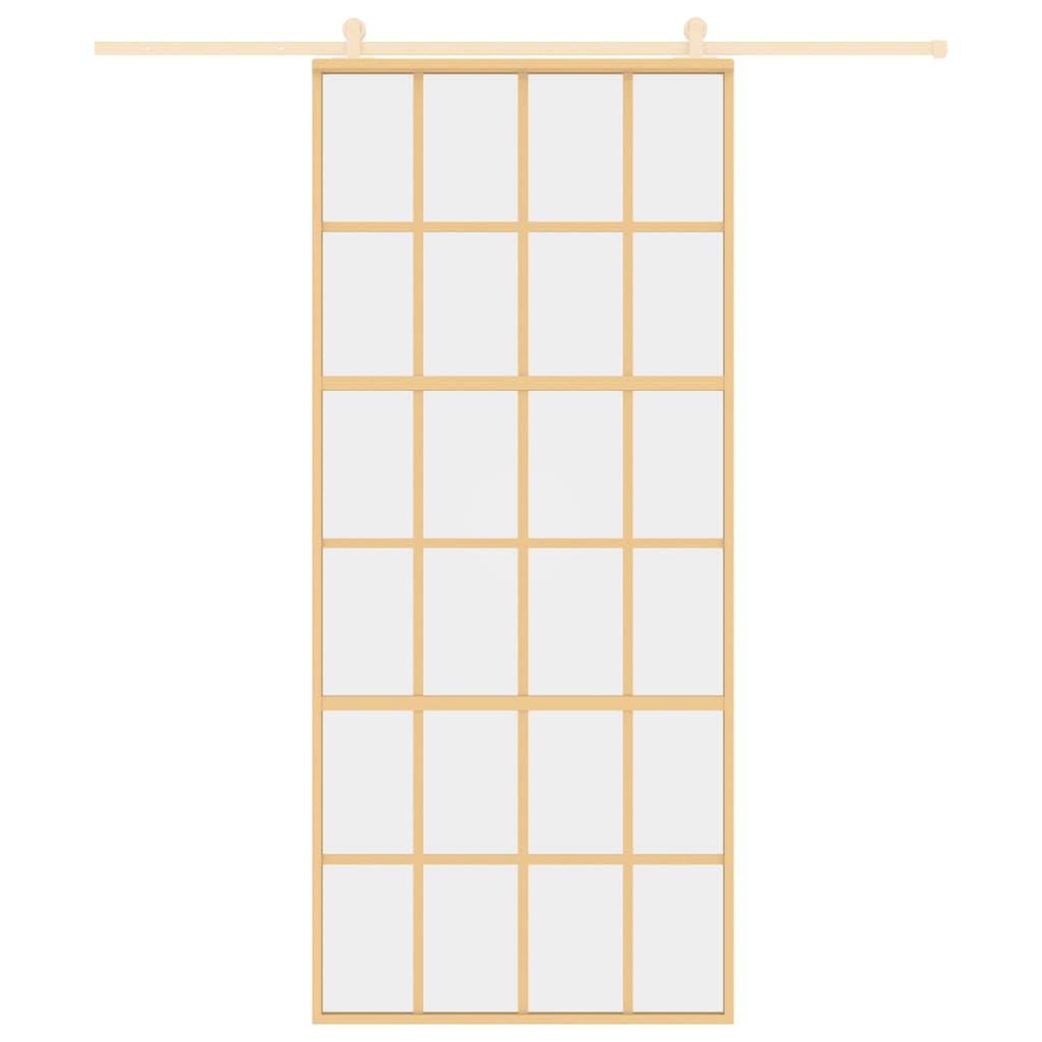 Voir la diapositive 3 : VIDAXL Porte coulissante dore 90x205 cm verre ESG clair et aluminium