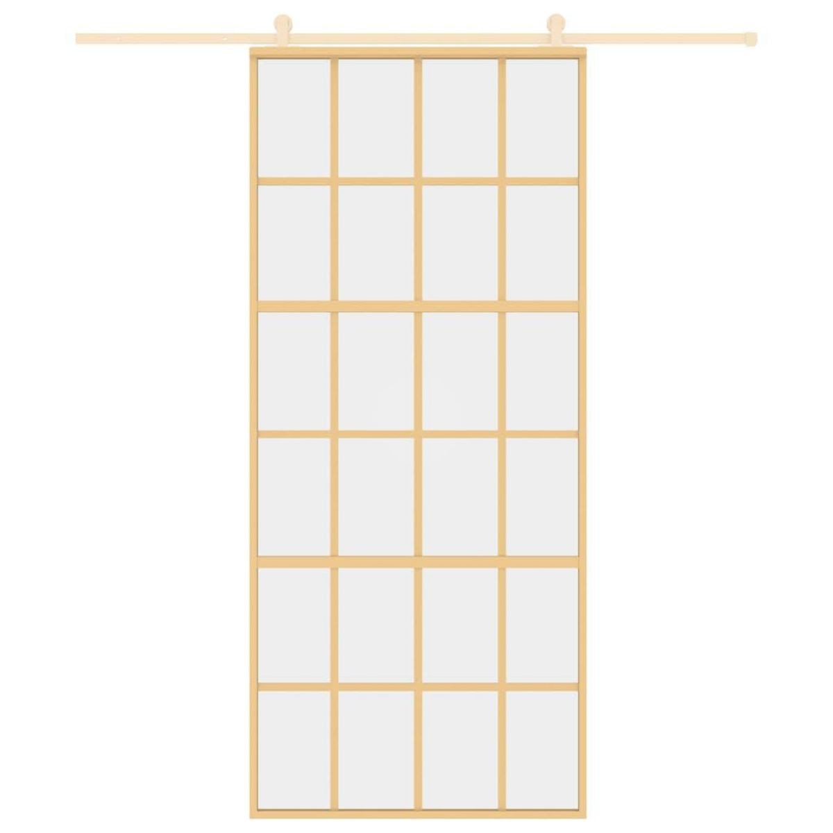 VIDAXL Porte coulissante dore 90x205 cm verre ESG clair et aluminium