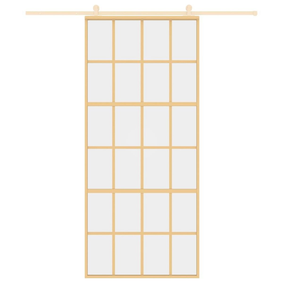 VIDAXL Porte coulissante dore 90x205 cm verre ESG clair et aluminium