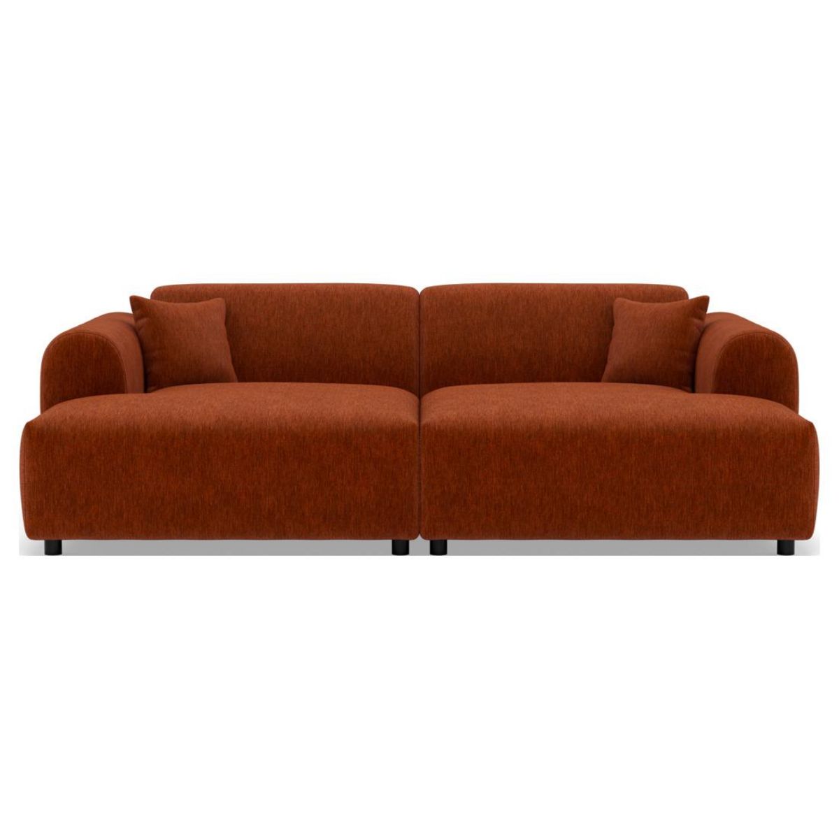 LISA DESIGN Aumance - canapé droit 4 places avec double méridienne assise profonde en velours texturé