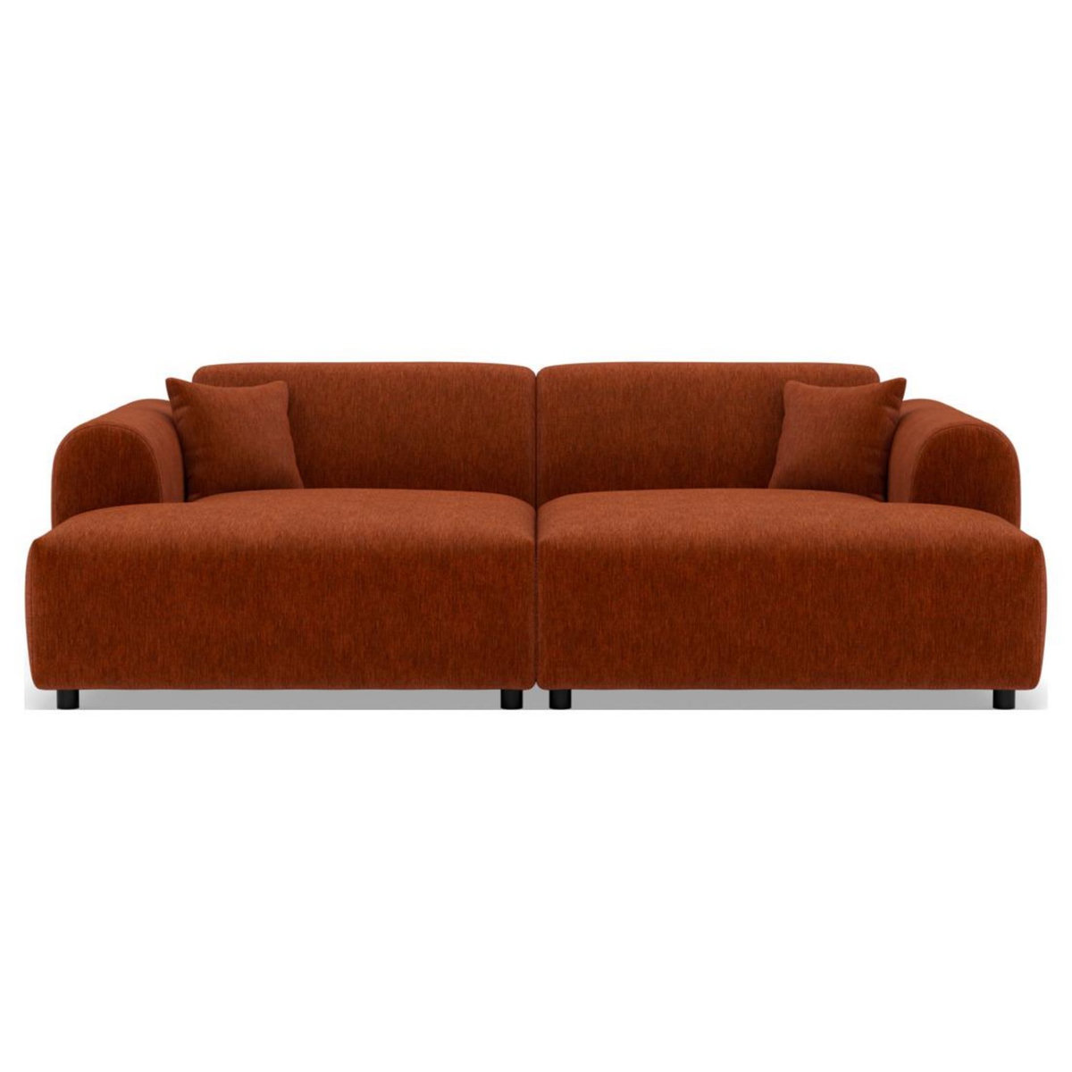 LISA DESIGN Aumance - canapé droit 4 places avec double méridienne assise profonde en velours texturé