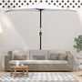 Voir la diapositive 2 : OUTSUNNY Demi parasol - parasol de balcon - ouverture fermeture manivelle - acier polyester haute densité blanc