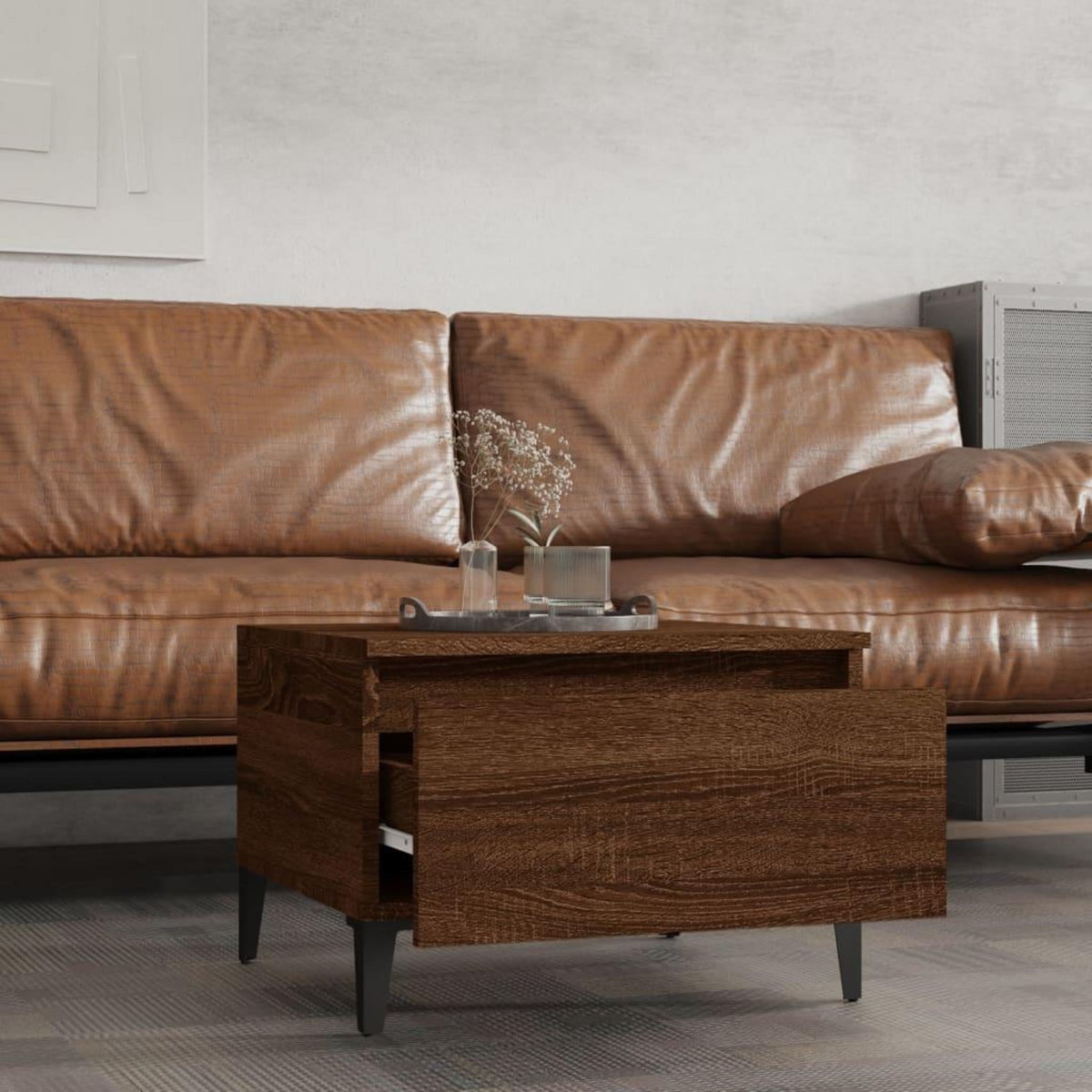 VIDAXL Table d'appoint Chene marron 50x46x35 cm Bois d'ingenierie