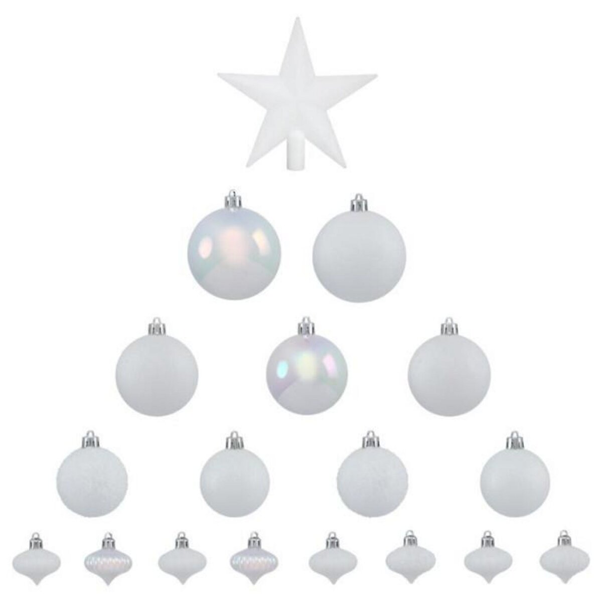 FEERIC LIGHT & CHRISTMAS Kit 18 Pièces Déco de Noël  Colorama  23cm Blanc