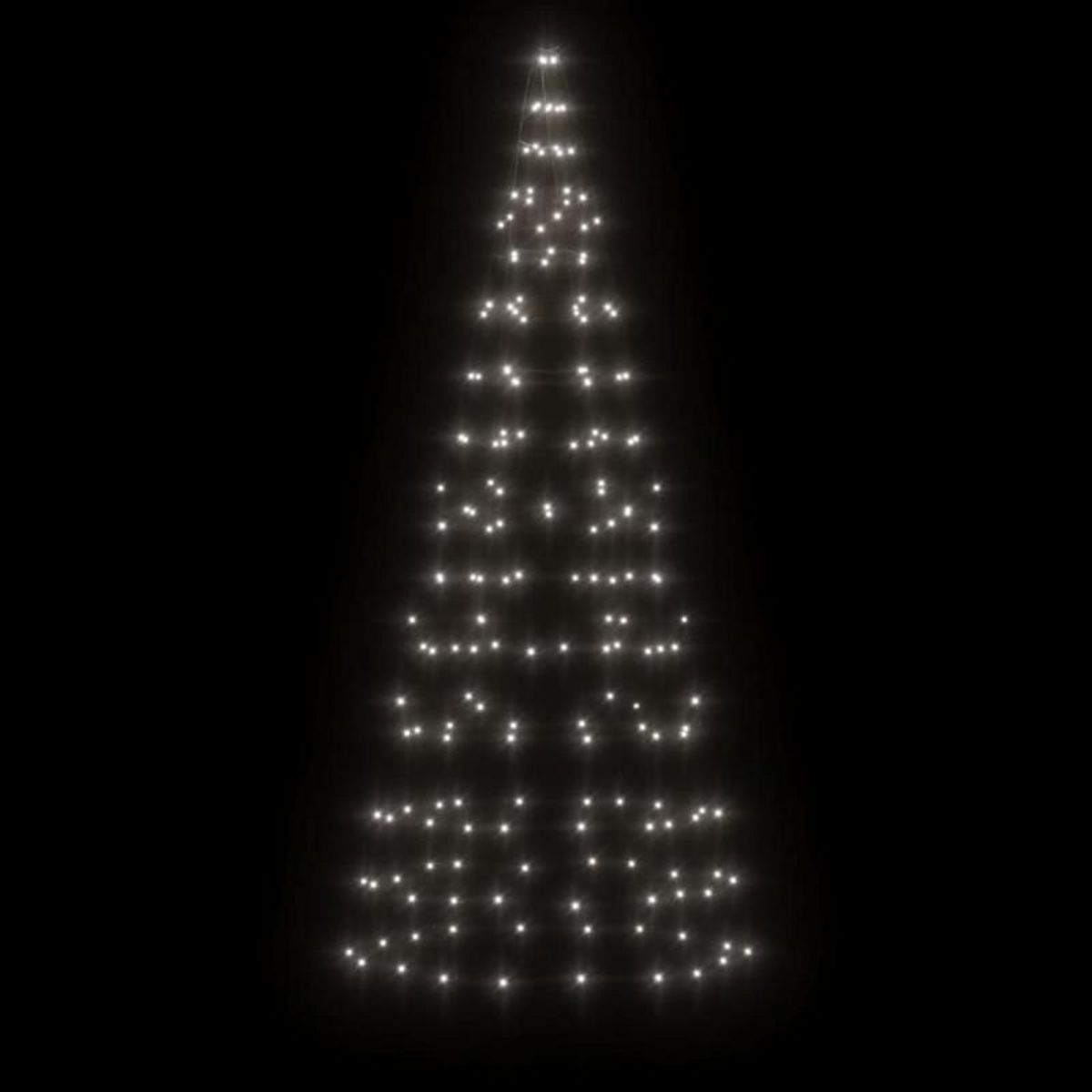 VIDAXL Sapin de Noël à LED sur mât de drapeau 200 LED blanc 180 cm