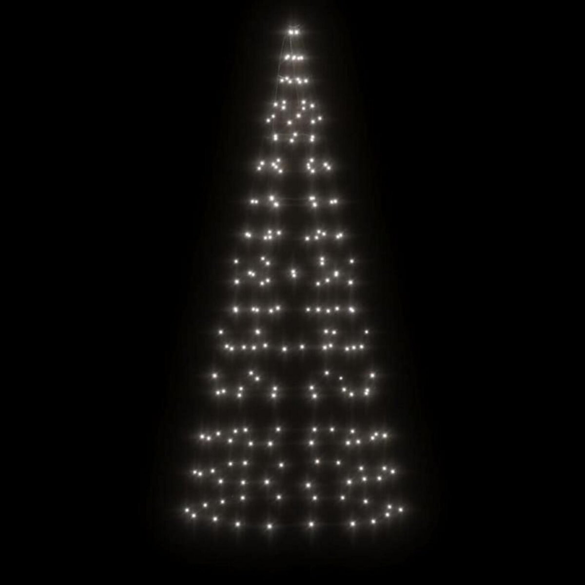 VIDAXL Sapin de Noël à LED sur mât de drapeau 200 LED blanc 180 cm