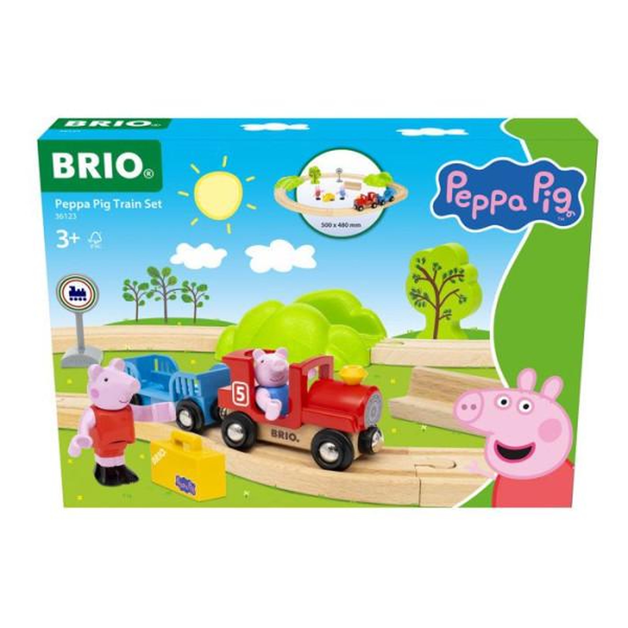 Brio BRIO World-36123-Circuit Peppa Pig-Coffret complet 18 pieces avec figurines Peppa Pig et George-Circuit de train en bois-des 3 a