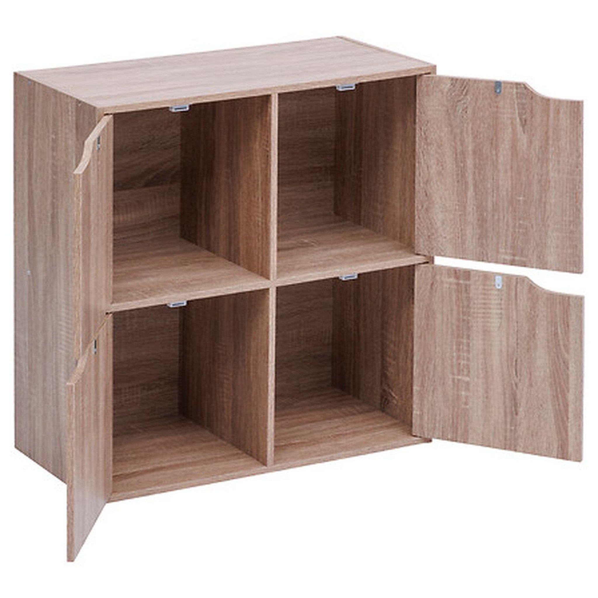 Voir la diapositive 4 : FIVE Etagère 4 cases effet bois mix'n door - beige