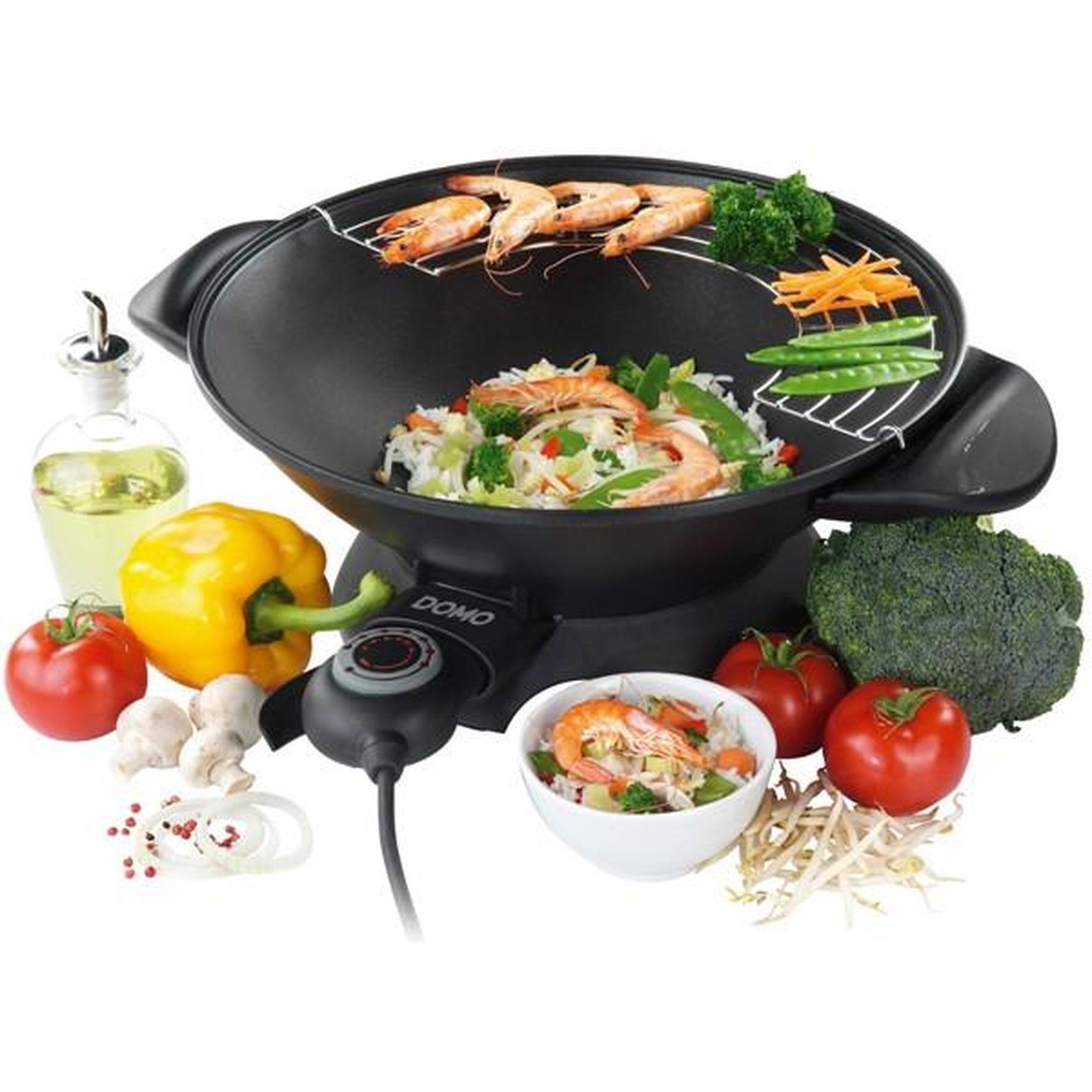 Domo Wok electrique 5,5l 1800w noir - DO.8708