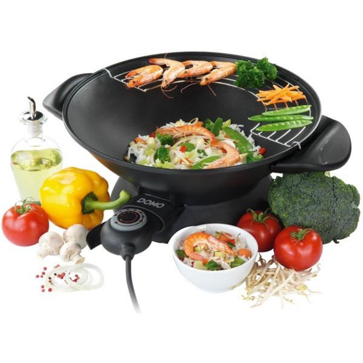 Domo Wok electrique 5,5l 1800w noir - do.8708