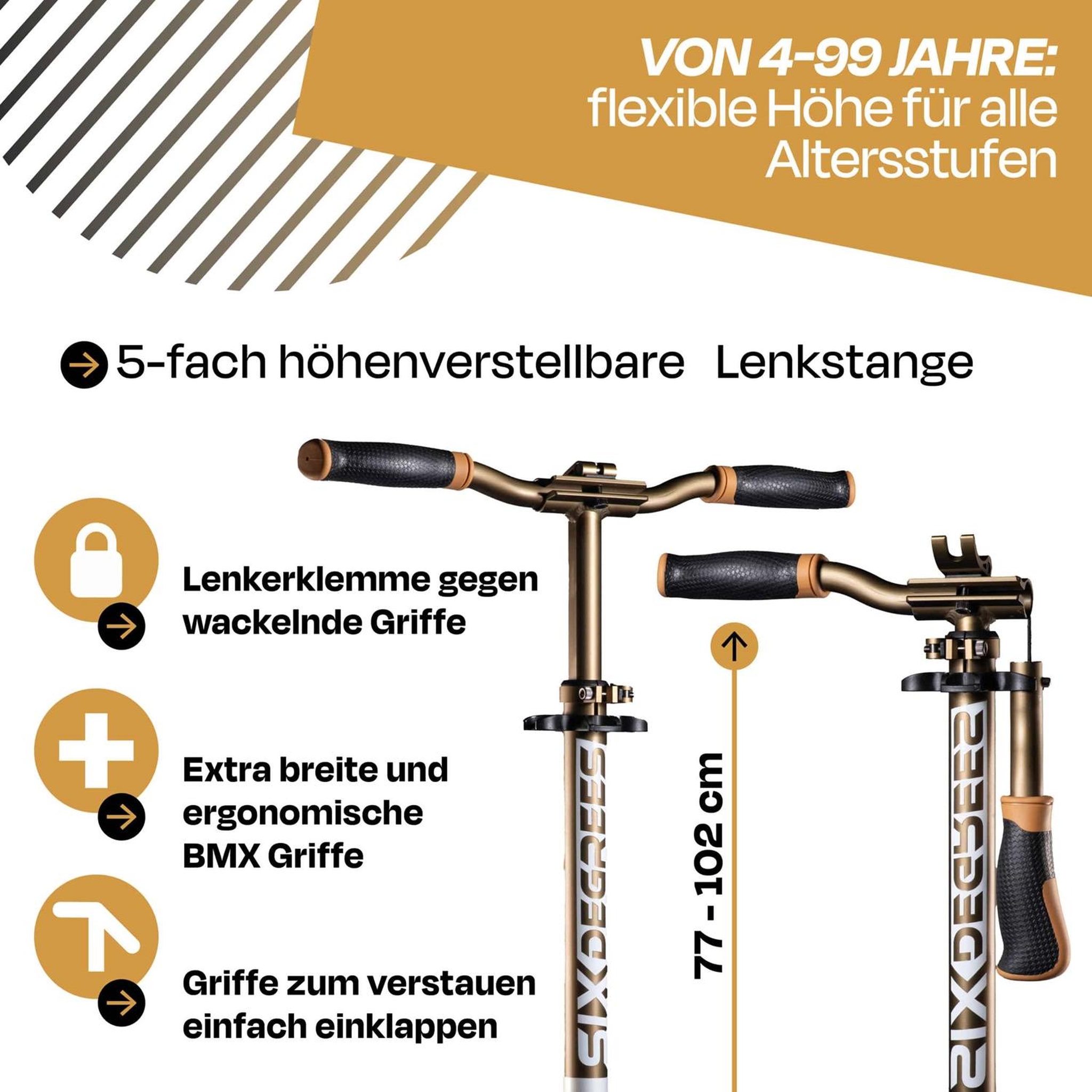 Voir la diapositive 6 : SIX DEGREES Trottinette Scooter en aluminium